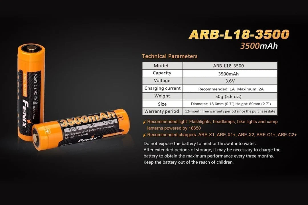 Fenix ARB-L18-3500 Rechargeable 18650 Battery