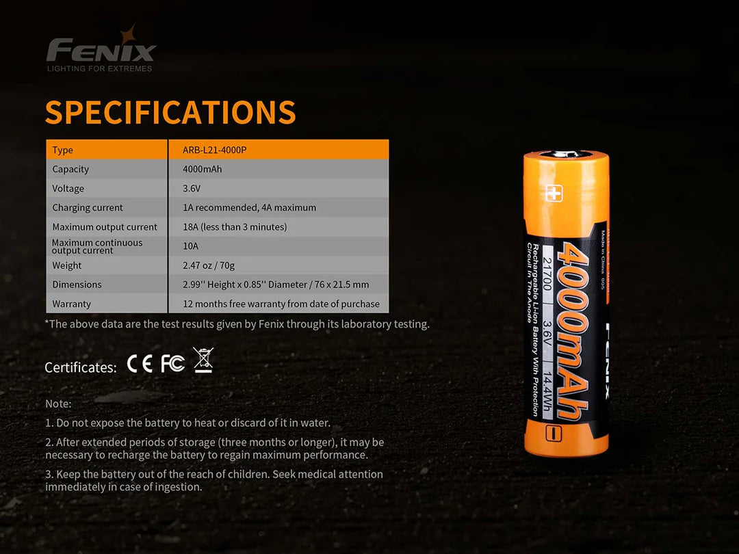 Fenix ARB-L21-4000P Rechargeable Battery