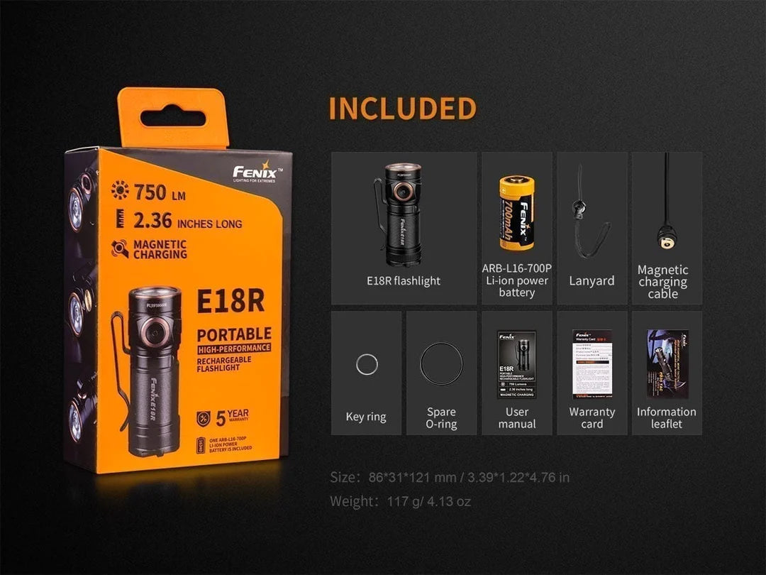 Fenix E18R EDC Rechargeable Flashlight