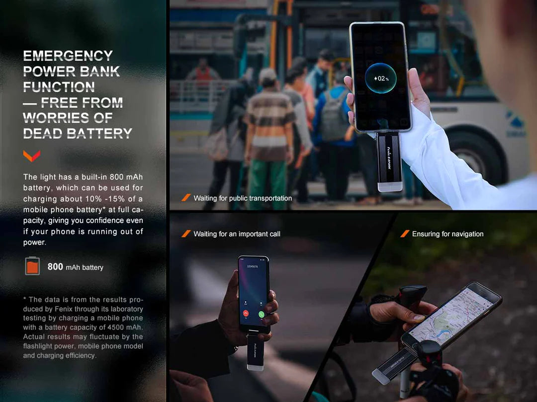 Fenix E-Spark Keychain Flashlight & Emergency Power Bank