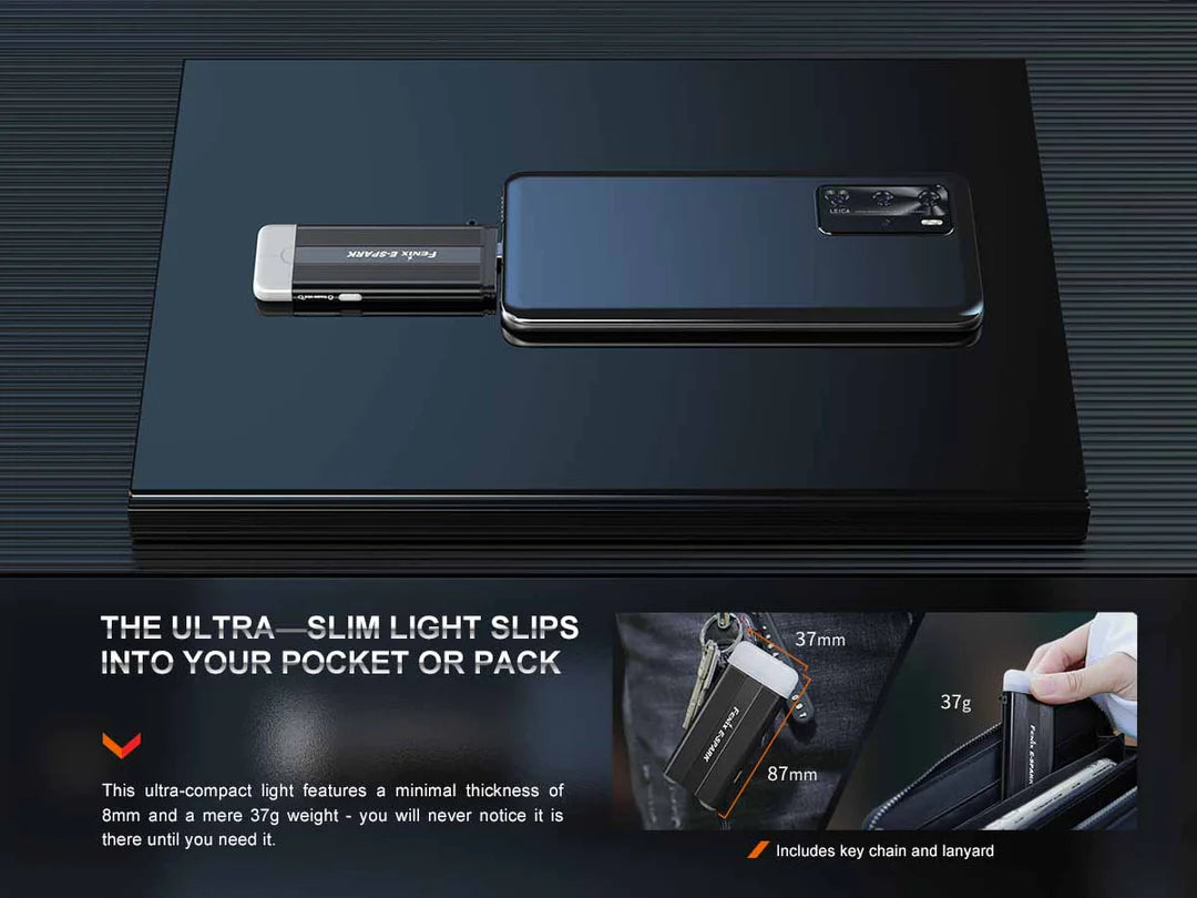 Fenix E-Spark Keychain Flashlight & Emergency Power Bank
