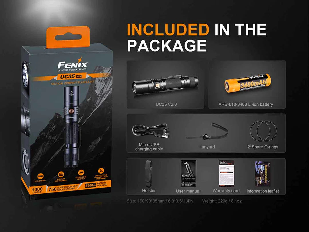 Fenix UC35 V2.0 Rechargeable Flashlight
